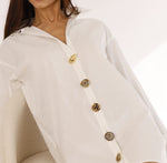 Load image into Gallery viewer, WHITE CHEMISE WITH STATEMENT BUTTONS
